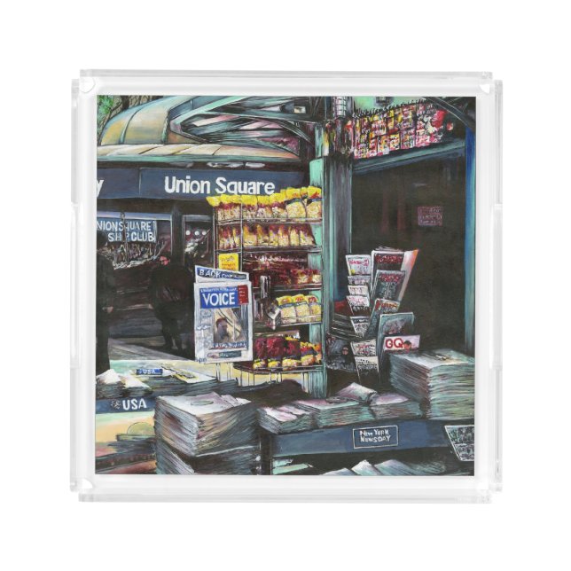 Chrysocolia Morning, Union Square, NYC Acrylic Tray (Front)