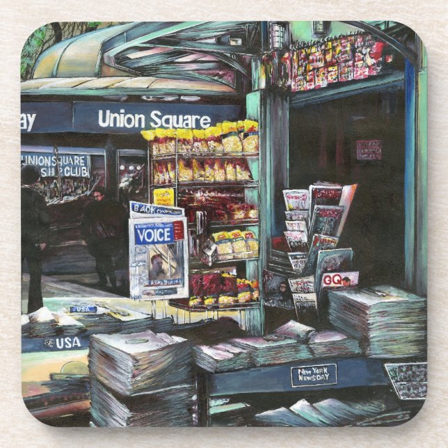 Chrysocolia Morning, Union Square, NYC Beverage Coaster (Front)