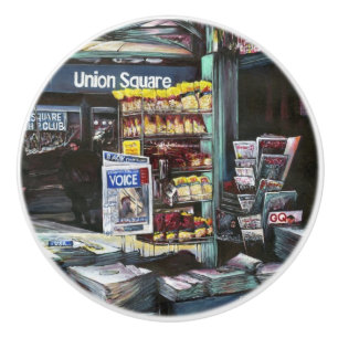 Chrysocolia Morning, Union Square, NYC Ceramic Knob