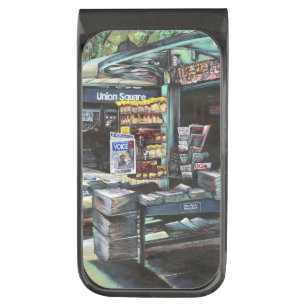 Chrysocolia Morning, Union Square, NYC Gunmetal Finish Money Clip