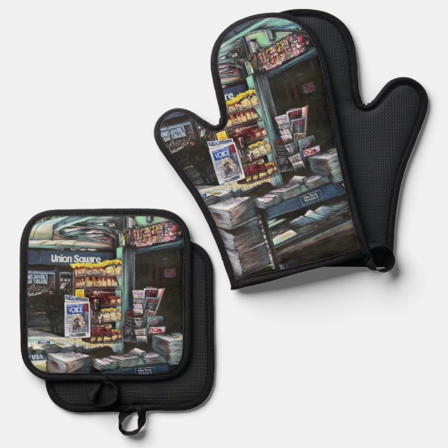 Chrysocolia Morning, Union Square, NYC Oven Mitt & Pot Holder Set (Front/Back)