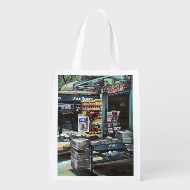 Chrysocolia Morning, Union Square, NYC Reusable Grocery Bag (Back)