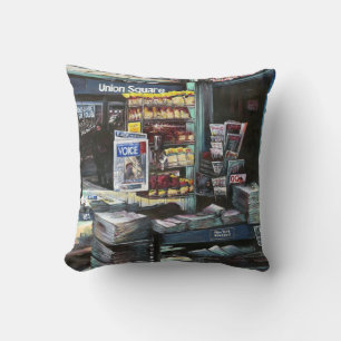 Chrysocolia Morning, Union Square, NYC Throw Pillow