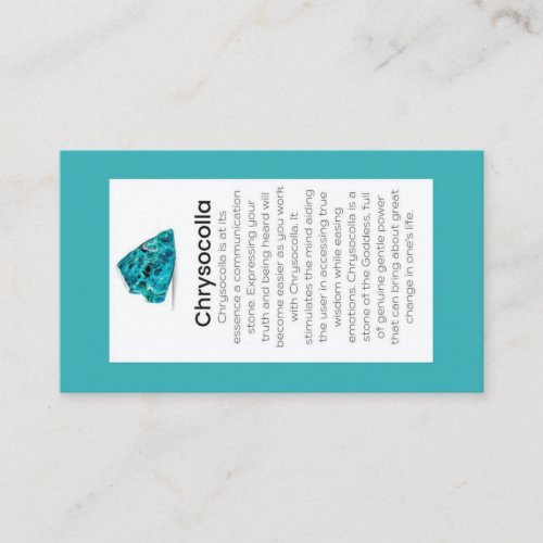 Chrysocolla Crystal Meaning Jewelry Display  Business Card