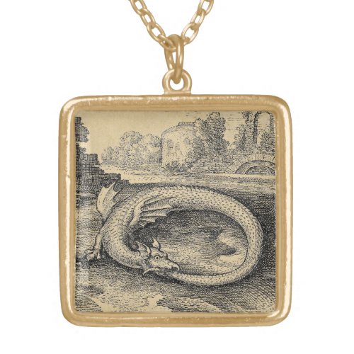 Chrysopoeia Ouroboros Serpent of Cleopatra Gold Plated Necklace