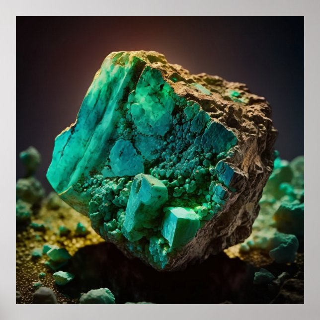 Chrysoprase Macro, Vibrant Green Gemstone Poster (Front)