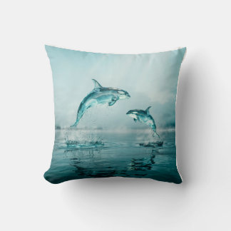 CHRYSTAL ORCA MOM WITH BABY THROW PILLOW
