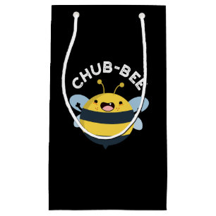 Chub-bee Funny Chubby Bee Pun Dark BG Small Gift Bag