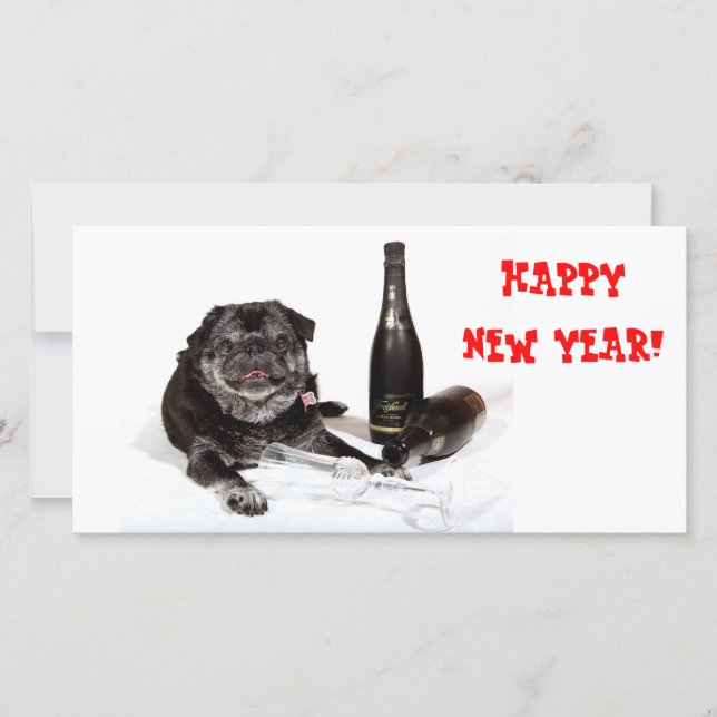 Chubbs The Wampug Happy New Year Photo Card (Front)