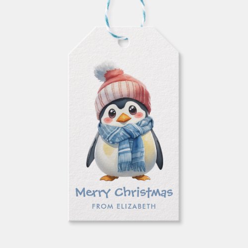 Chubby Baby Penguin Holiday Christmas Cute Gift Tags