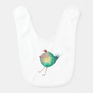 Chubby Bird Peep, Whimsical bird, colorfull Baby Bib