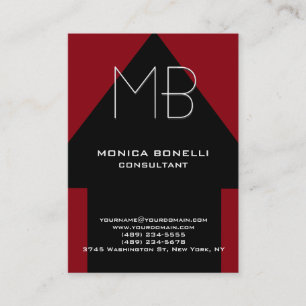 Chubby black arrow red background modern business card
