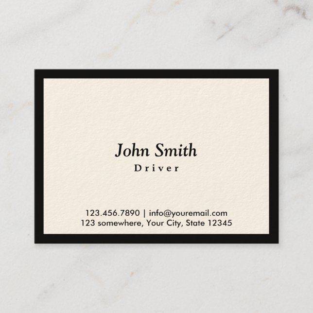 Chubby Black Border Driver Business Card (Front)
