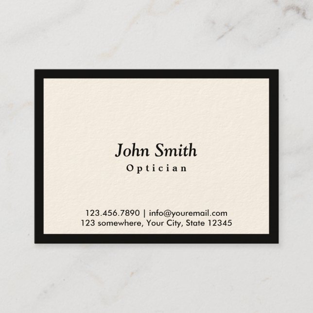 Chubby Black Border Optical Business Card (Front)
