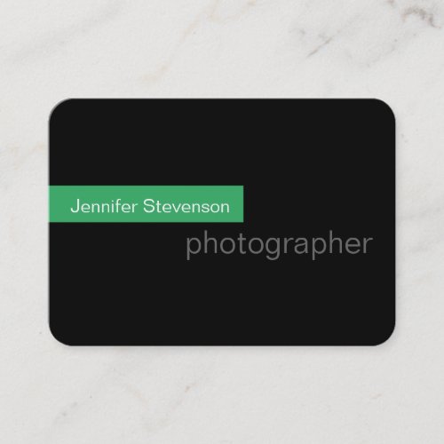Chubby Black Green Round Photography Business Card