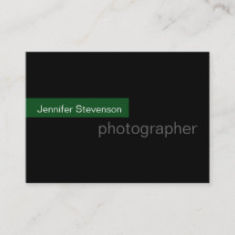 Chubby Black Green Trend Photography Business Card