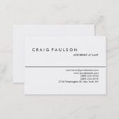 Chubby Black White Attorney at Law Business Card (Front/Back)