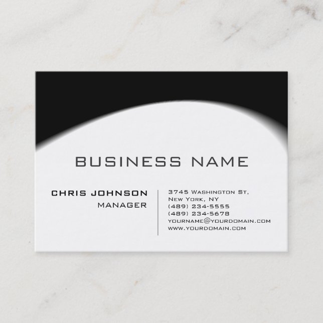Chubby Black & White Gray Pattern Business Card (Front)