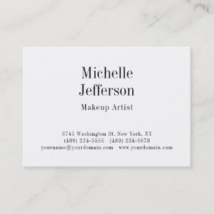 Chubby Black & White Make up Artist Script Business Card