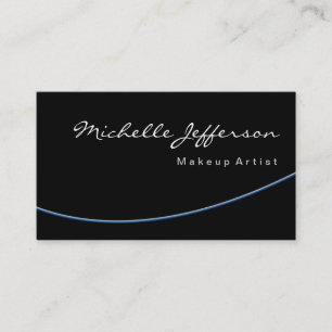 Chubby Blue Spiral Black Gray Script Business Card
