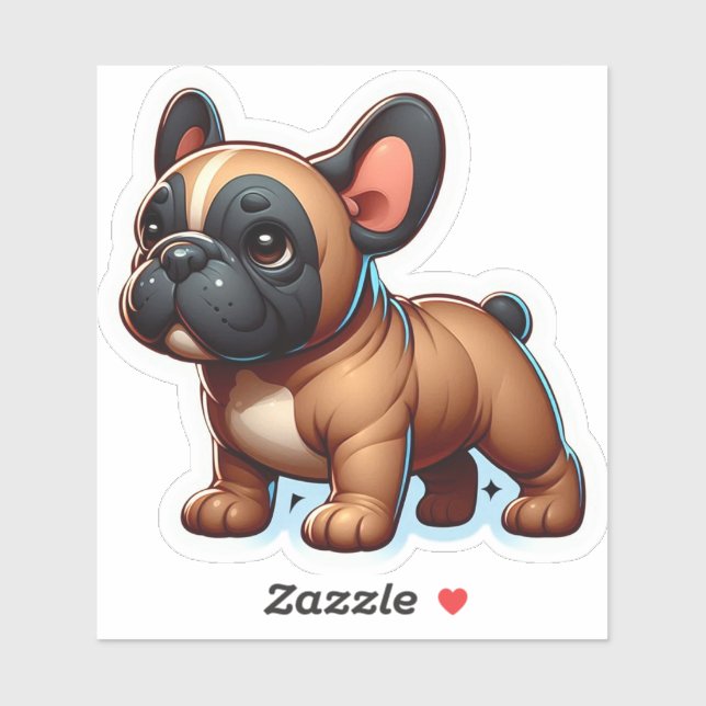 Chubby Brown French Bulldog Puppy Full Body Sticker (Sheet)