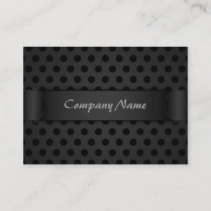 Chubby Business Card Black Polka Dot