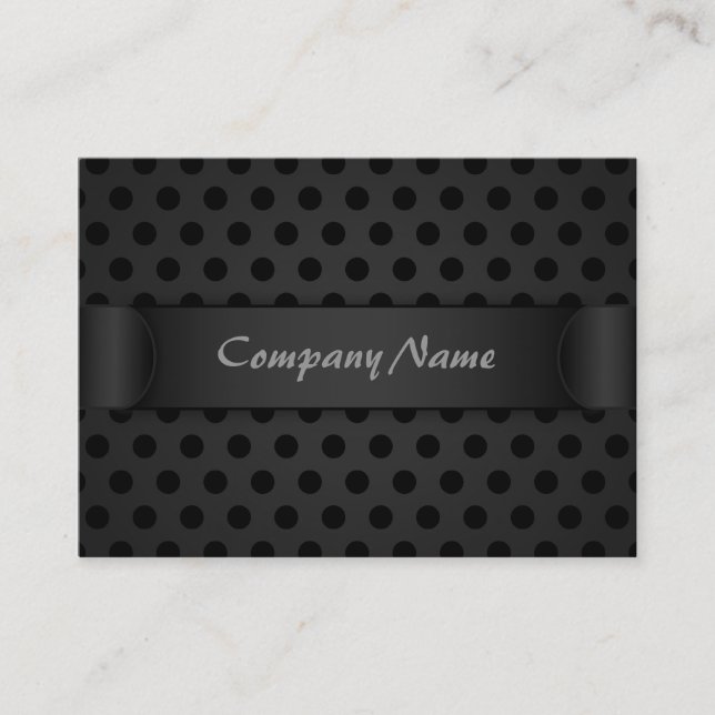 Chubby Business Card Black Polka Dot (Front)