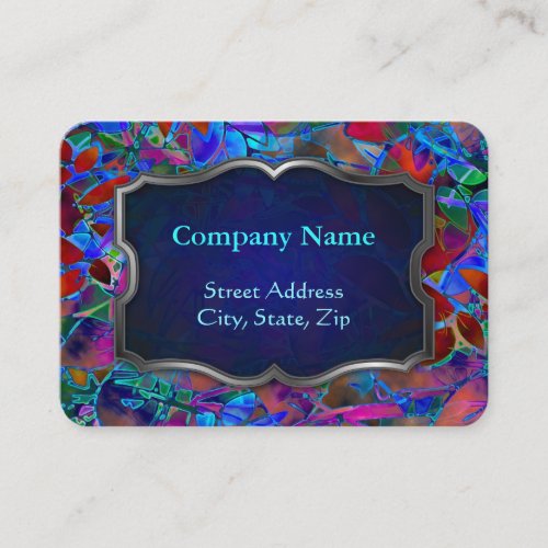 Chubby Business Card Floral Abstract Stained Glass