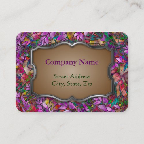 Chubby Business Card Floral Abstract Stained Glass