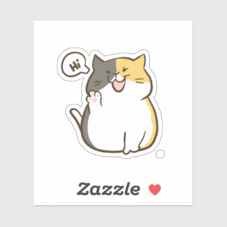 Chubby Calico Cat - Kawaii Sticker