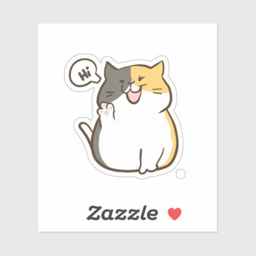 Chubby Calico Cat - Kawaii Sticker