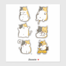Chubby Calico Cat - Kawaii Sticker