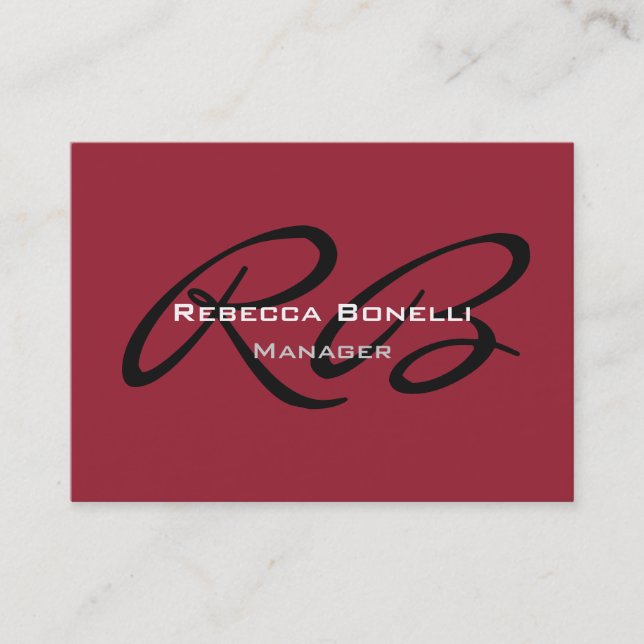 Chubby Calligraphy Monogram Business Card (Front)