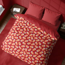 Chubby Carrots Red Duvet Cover