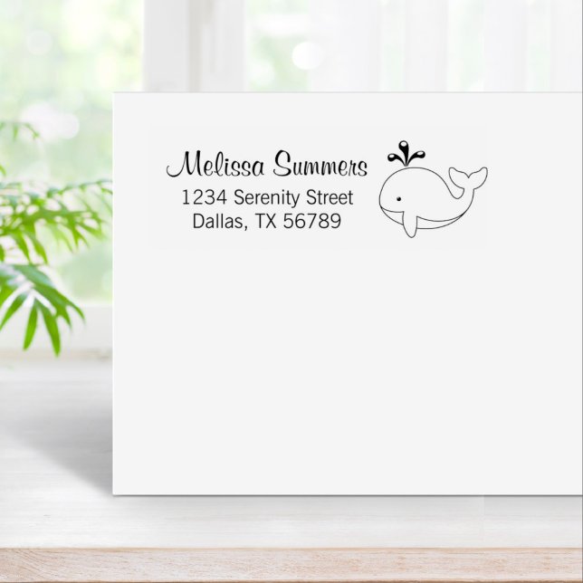 Chubby Cartoon Whale Address Rubber Stamp (Creator Uploaded)