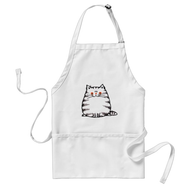 chubby cat adult apron (Front)