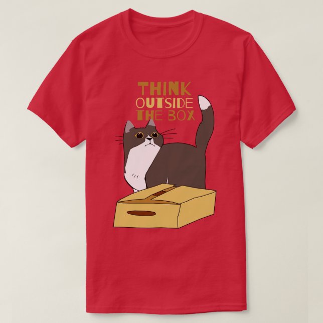 Chubby Cat and the Box T-Shirt (Design Front)