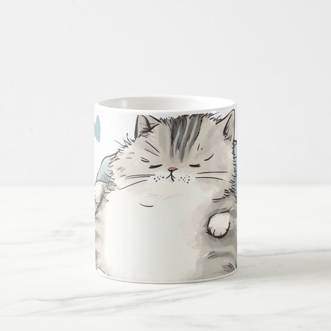 Chubby Cat Chill Vibes Coffee Mug (Center)