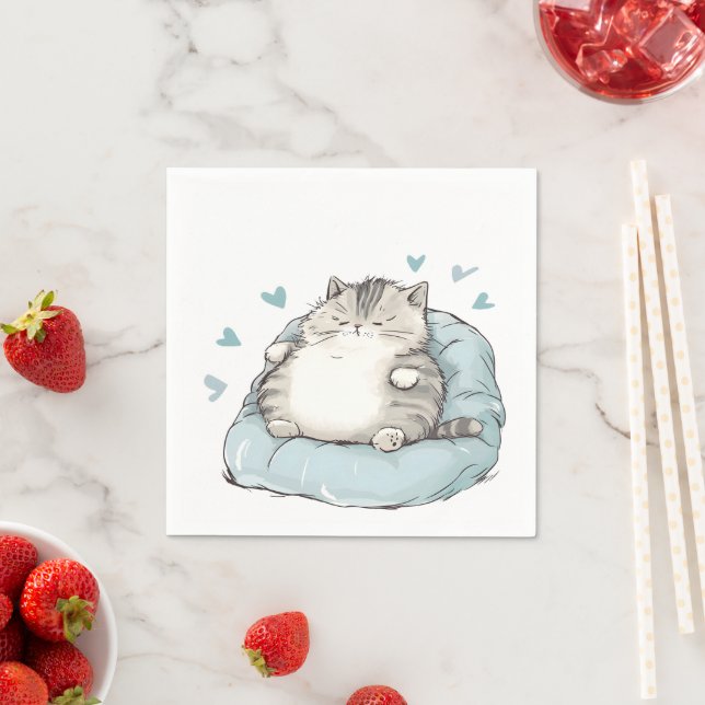 Chubby Cat Chill Vibes Napkins (Insitu)