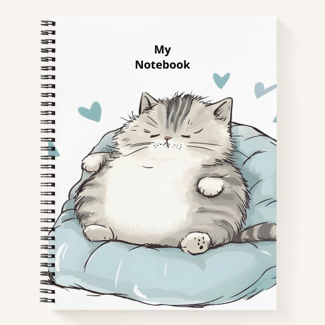 Chubby Cat Chill Vibes Notebook (Front)