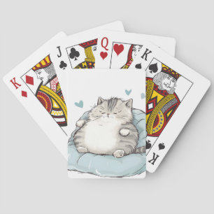 Chubby Cat Chill Vibes Poker Cards