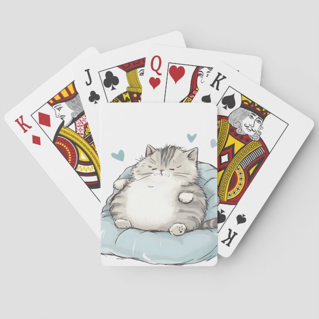Chubby Cat Chill Vibes Poker Cards (Back)