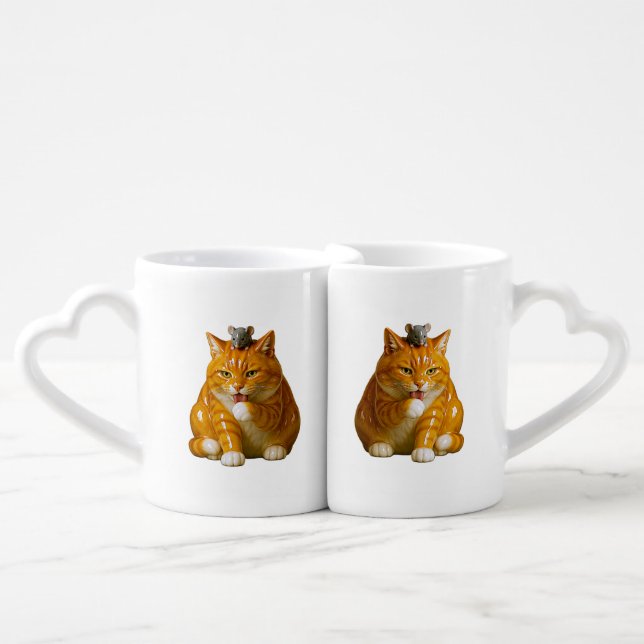 Chubby Cat Coffee Mug Set (Front Nesting)