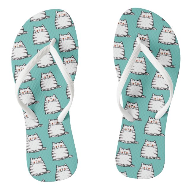 chubby cat pattern flip flops (Footbed)