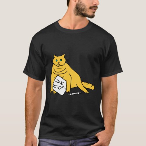 Chubby Cat Wants to Know R U OK T_Shirt