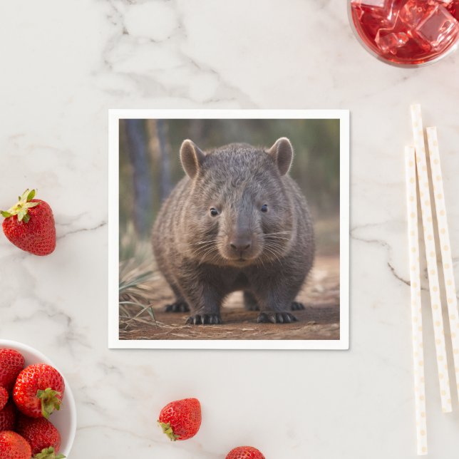 "Chubby Charm: The Adorable Australian Wombat" Napkins (Insitu)