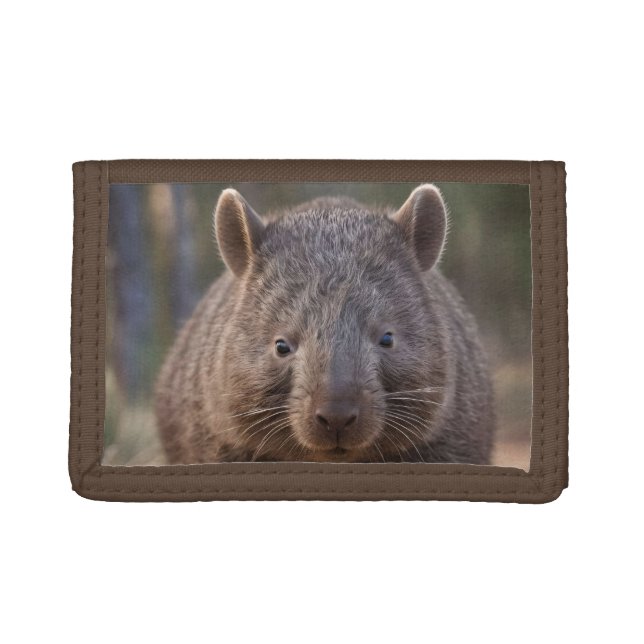 "Chubby Charm: The Adorable Australian Wombat" Trifold Wallet (Front)
