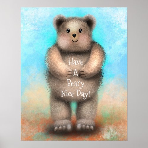 Chubby Cheek Bear Poster