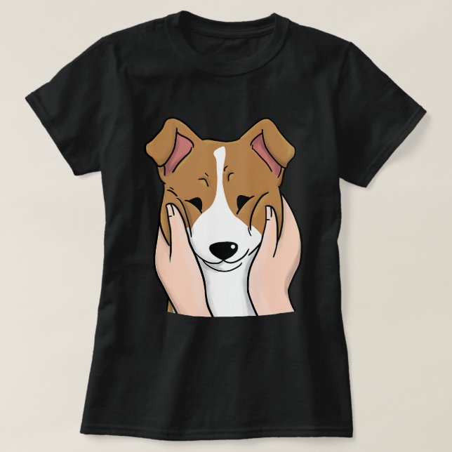Chubby Cheek Jack Russell Terrier Dog T-Shirt (Design Front)