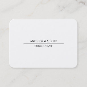 Chubby Elegant Professional Plain Simple White Business Card